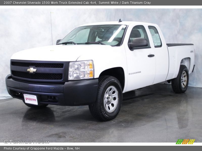 Summit White / Dark Titanium Gray 2007 Chevrolet Silverado 1500 Work Truck Extended Cab 4x4