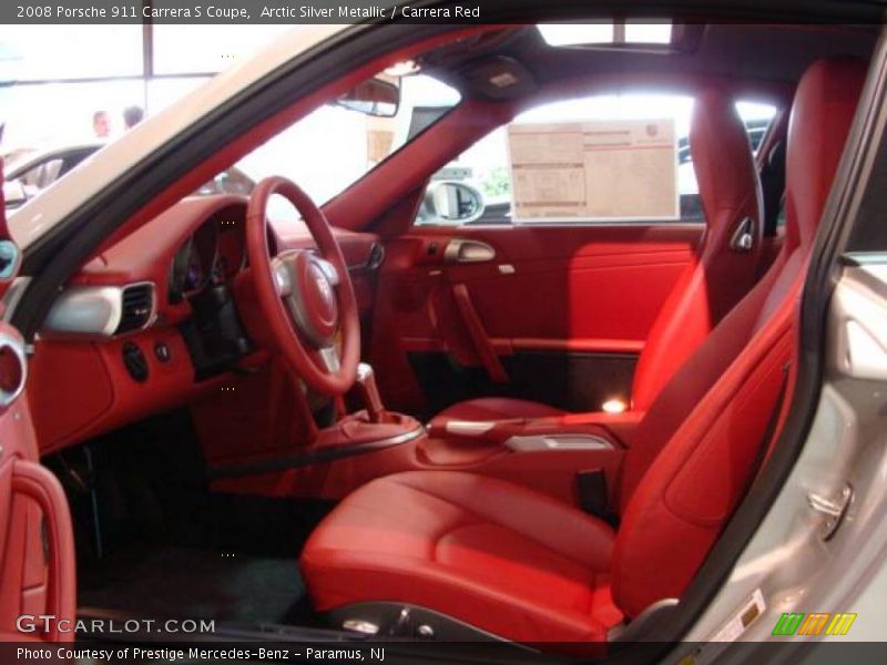 Arctic Silver Metallic / Carrera Red 2008 Porsche 911 Carrera S Coupe