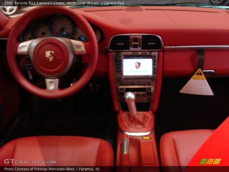 Arctic Silver Metallic / Carrera Red 2008 Porsche 911 Carrera S Coupe