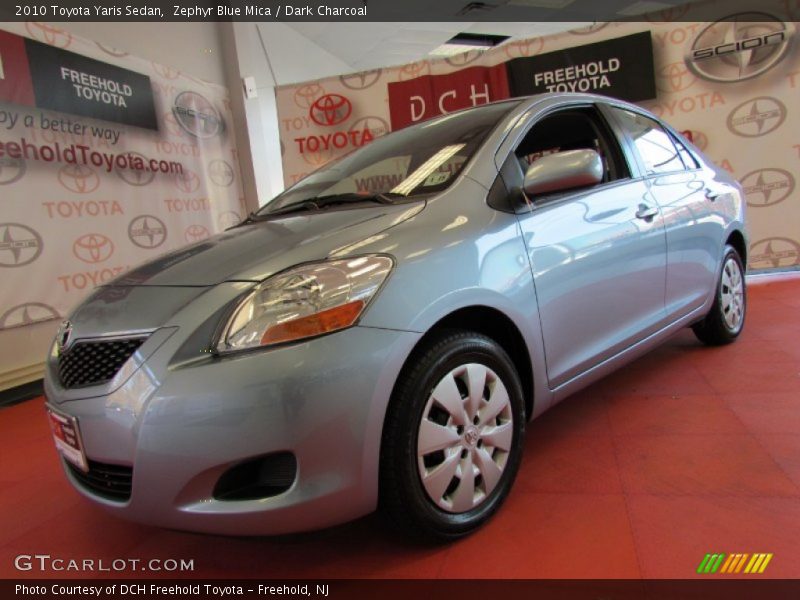 Zephyr Blue Mica / Dark Charcoal 2010 Toyota Yaris Sedan