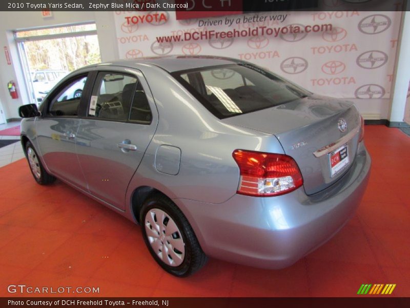Zephyr Blue Mica / Dark Charcoal 2010 Toyota Yaris Sedan