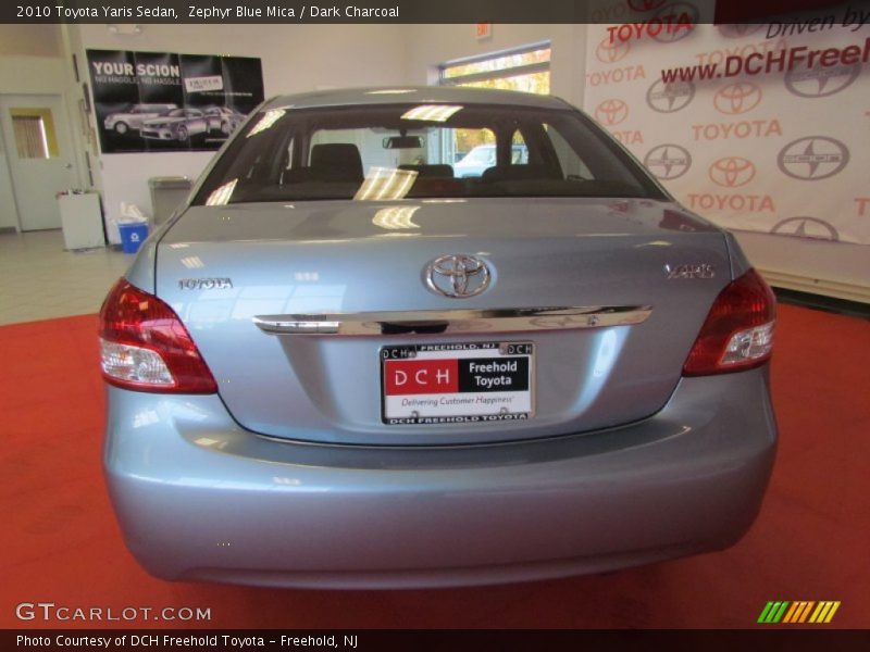 Zephyr Blue Mica / Dark Charcoal 2010 Toyota Yaris Sedan