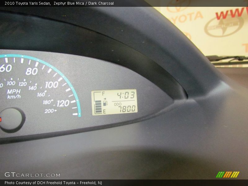 Zephyr Blue Mica / Dark Charcoal 2010 Toyota Yaris Sedan