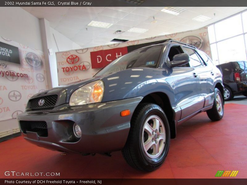 Crystal Blue / Gray 2002 Hyundai Santa Fe GLS