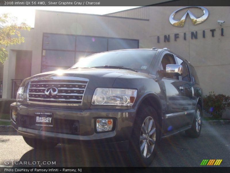 Silver Graphite Gray / Charcoal 2008 Infiniti QX 56 4WD