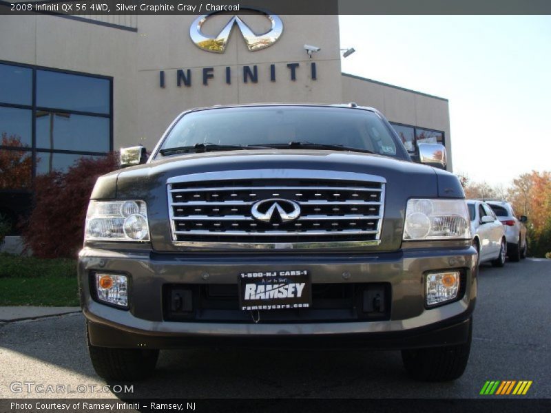 Silver Graphite Gray / Charcoal 2008 Infiniti QX 56 4WD