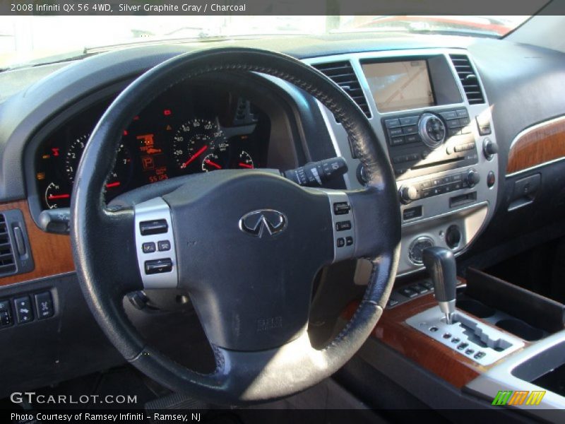 Silver Graphite Gray / Charcoal 2008 Infiniti QX 56 4WD