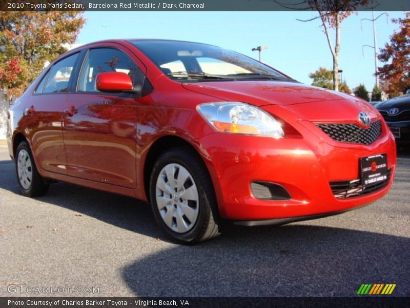 Barcelona Red Metallic / Dark Charcoal 2010 Toyota Yaris Sedan