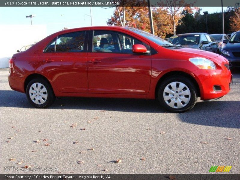 Barcelona Red Metallic / Dark Charcoal 2010 Toyota Yaris Sedan
