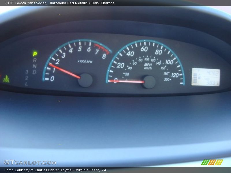 Barcelona Red Metallic / Dark Charcoal 2010 Toyota Yaris Sedan