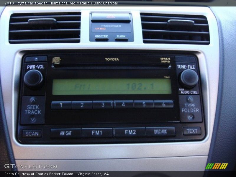 Barcelona Red Metallic / Dark Charcoal 2010 Toyota Yaris Sedan