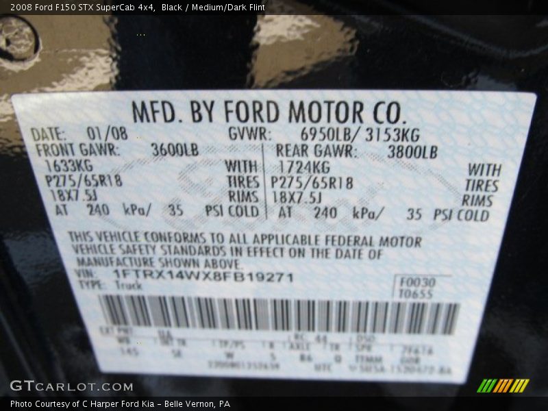 Black / Medium/Dark Flint 2008 Ford F150 STX SuperCab 4x4