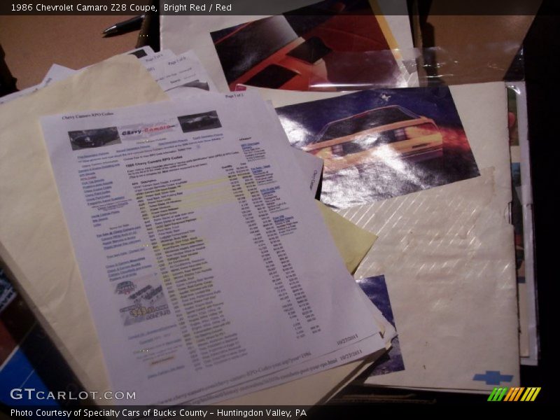Books/Manuals of 1986 Camaro Z28 Coupe