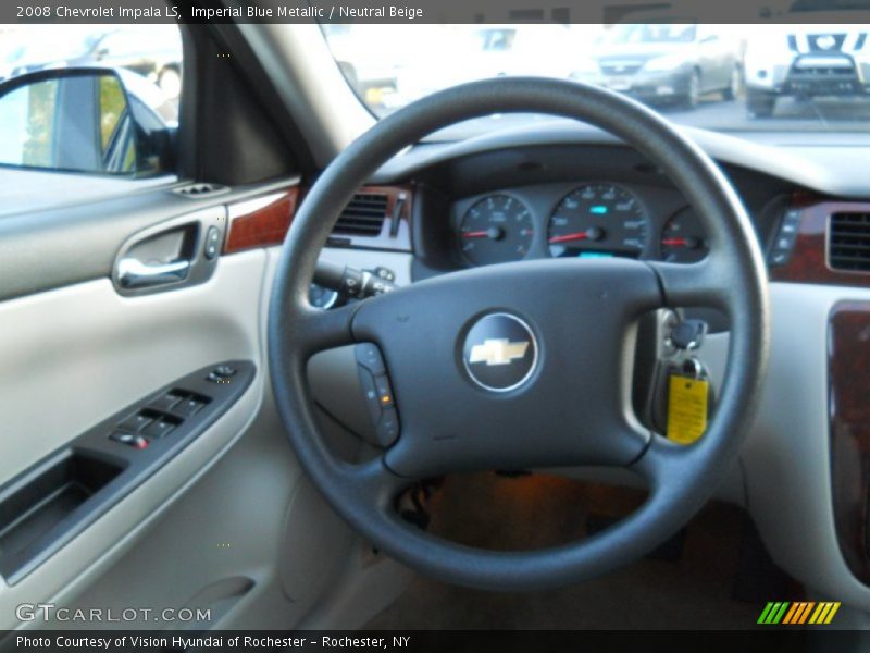 Imperial Blue Metallic / Neutral Beige 2008 Chevrolet Impala LS