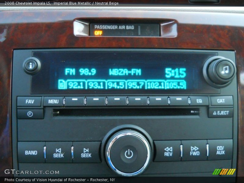 Imperial Blue Metallic / Neutral Beige 2008 Chevrolet Impala LS