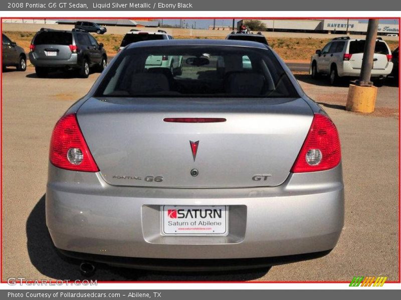 Liquid Silver Metallic / Ebony Black 2008 Pontiac G6 GT Sedan