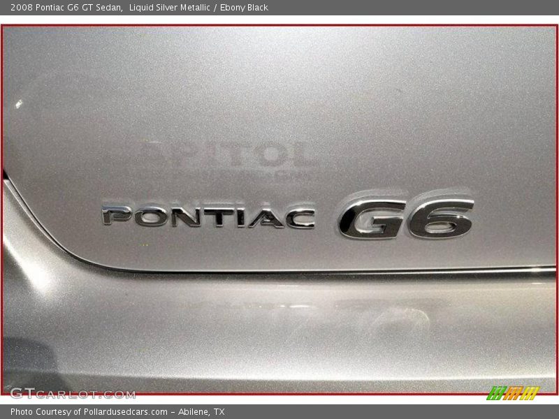 Liquid Silver Metallic / Ebony Black 2008 Pontiac G6 GT Sedan