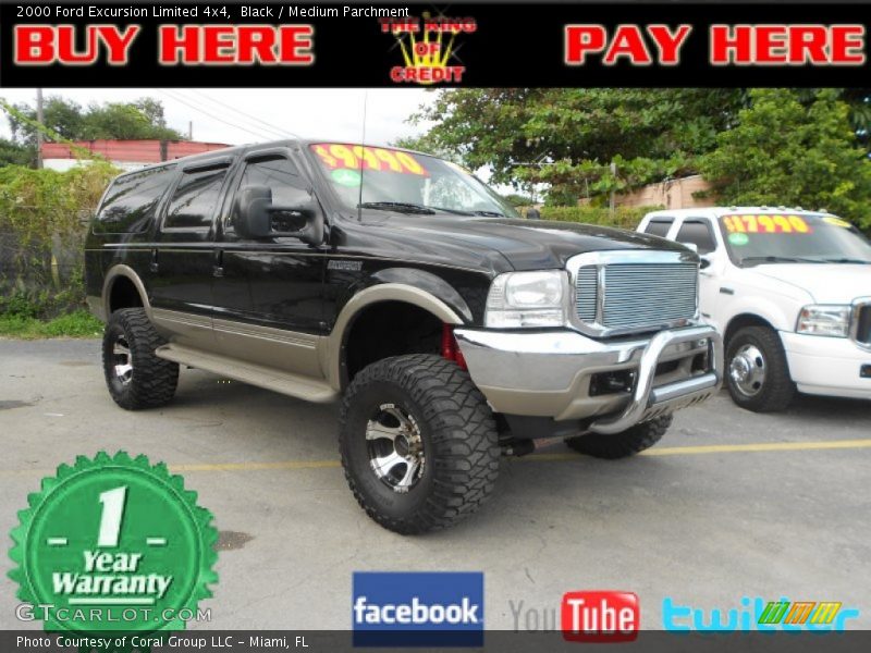 Black / Medium Parchment 2000 Ford Excursion Limited 4x4