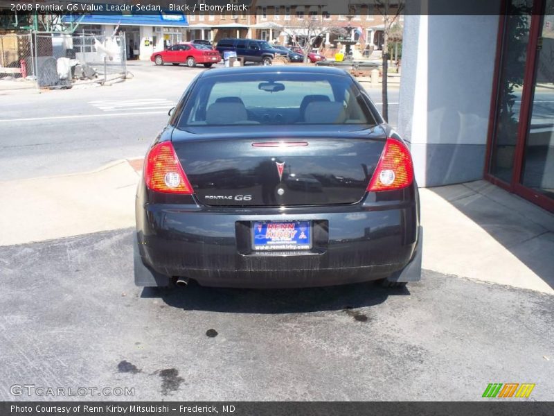 Black / Ebony Black 2008 Pontiac G6 Value Leader Sedan