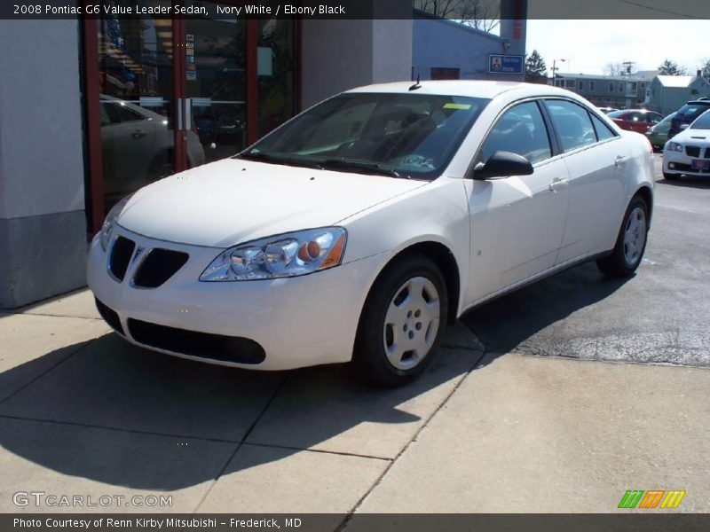 Ivory White / Ebony Black 2008 Pontiac G6 Value Leader Sedan