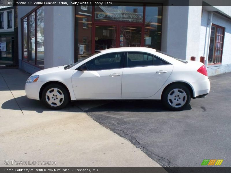 Ivory White / Ebony Black 2008 Pontiac G6 Value Leader Sedan