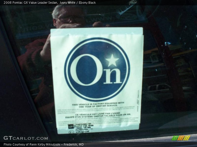 Ivory White / Ebony Black 2008 Pontiac G6 Value Leader Sedan