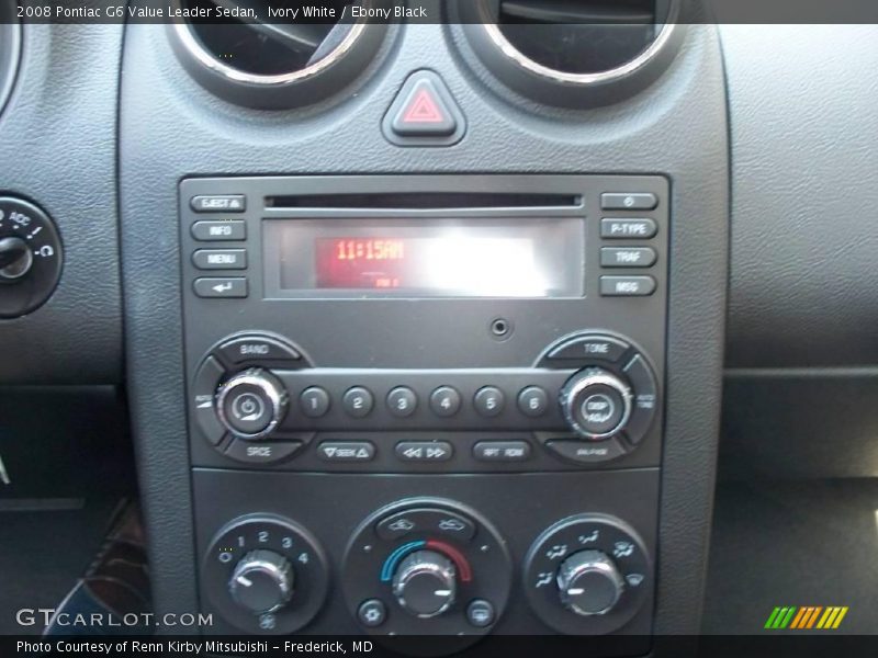 Ivory White / Ebony Black 2008 Pontiac G6 Value Leader Sedan