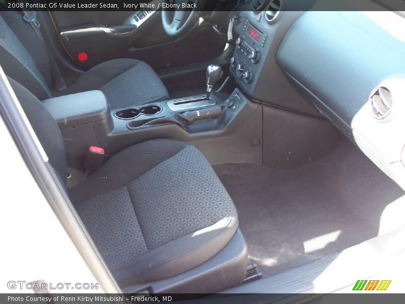 Ivory White / Ebony Black 2008 Pontiac G6 Value Leader Sedan