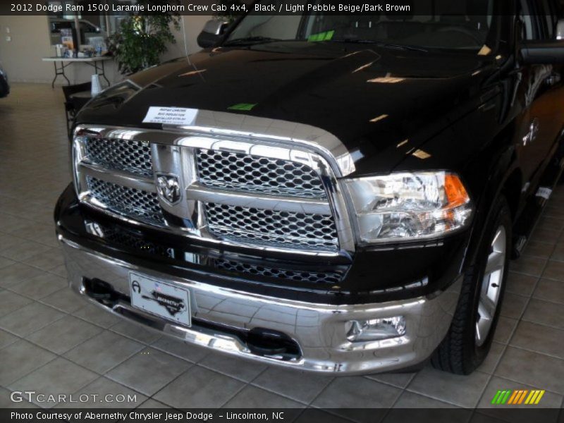 Black / Light Pebble Beige/Bark Brown 2012 Dodge Ram 1500 Laramie Longhorn Crew Cab 4x4