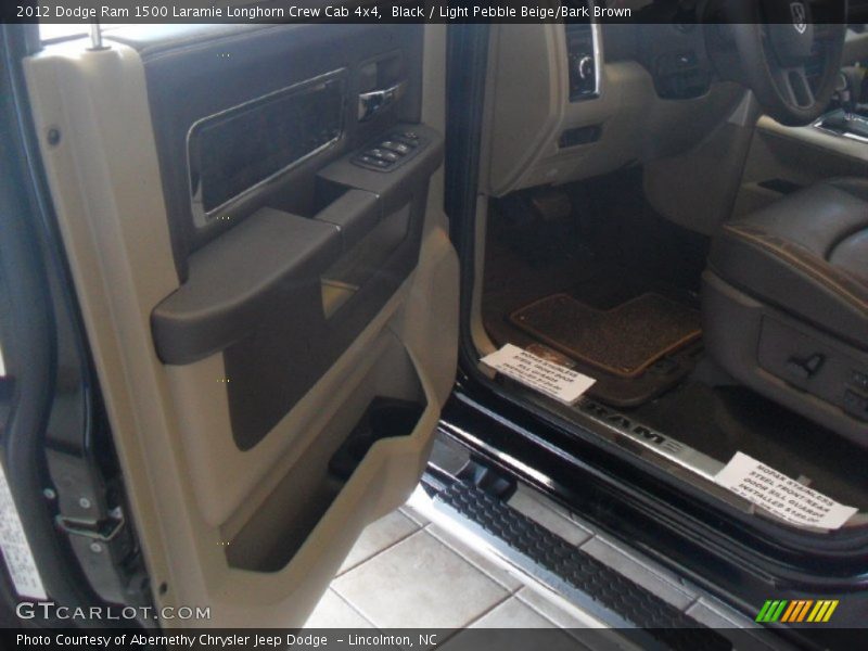 Black / Light Pebble Beige/Bark Brown 2012 Dodge Ram 1500 Laramie Longhorn Crew Cab 4x4