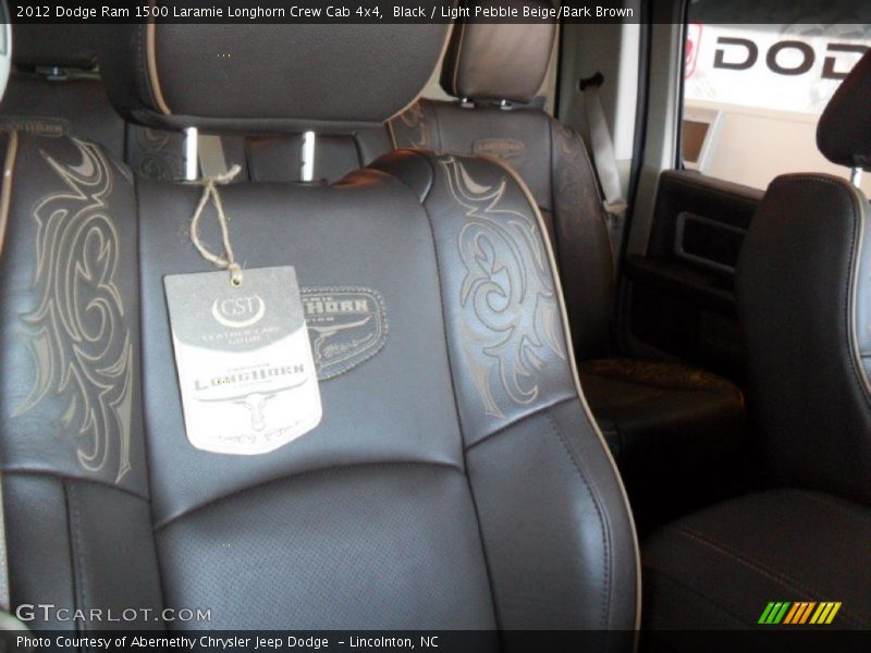 Black / Light Pebble Beige/Bark Brown 2012 Dodge Ram 1500 Laramie Longhorn Crew Cab 4x4