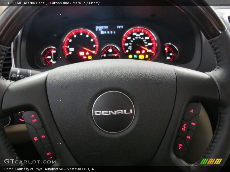 Carbon Black Metallic / Ebony 2012 GMC Acadia Denali