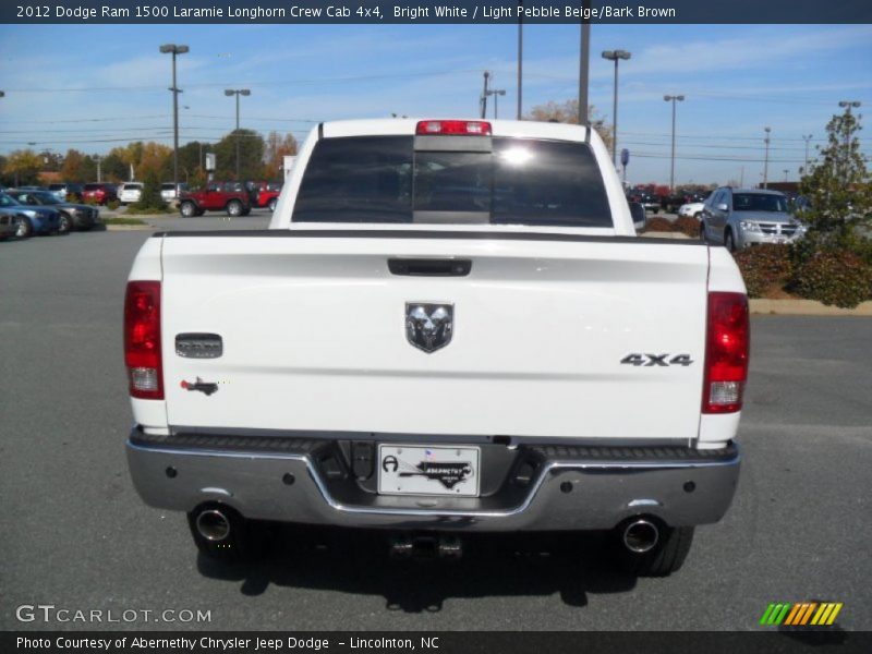Bright White / Light Pebble Beige/Bark Brown 2012 Dodge Ram 1500 Laramie Longhorn Crew Cab 4x4