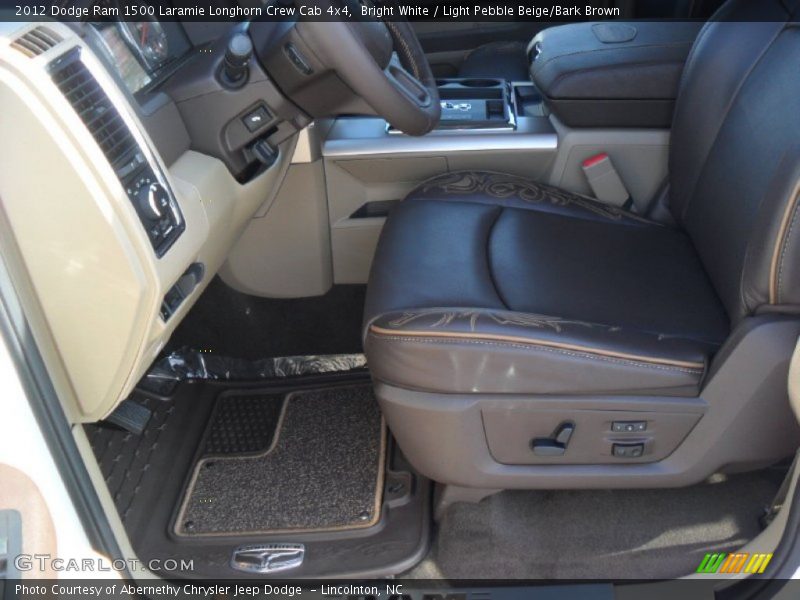 Bright White / Light Pebble Beige/Bark Brown 2012 Dodge Ram 1500 Laramie Longhorn Crew Cab 4x4