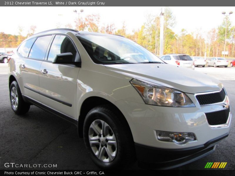 White / Dark Gray/Light Gray 2012 Chevrolet Traverse LS