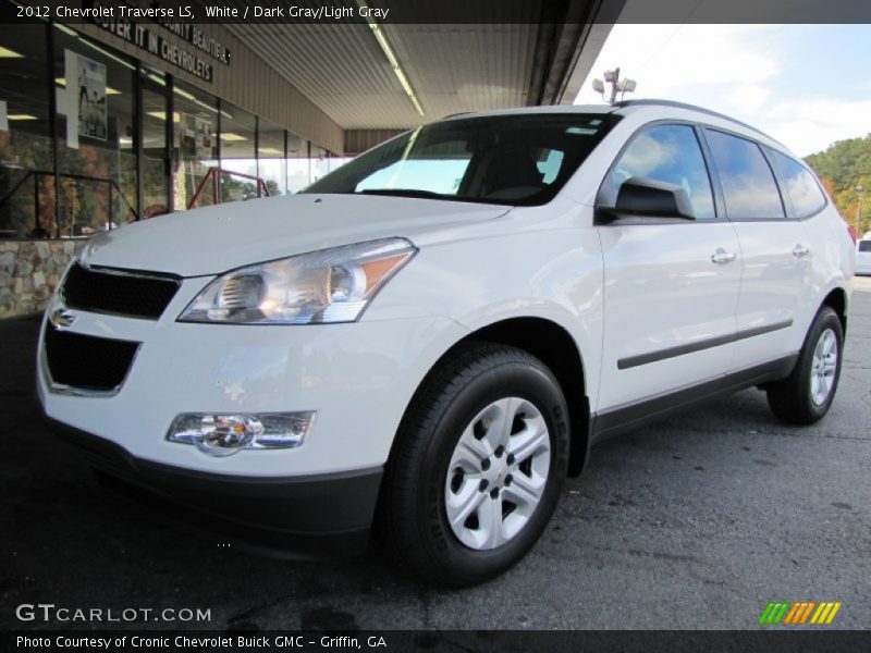 White / Dark Gray/Light Gray 2012 Chevrolet Traverse LS