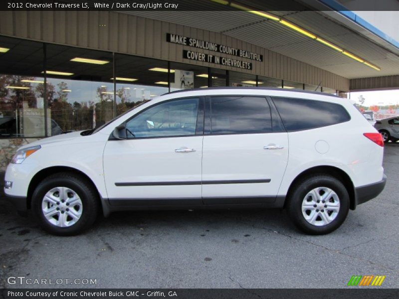 White / Dark Gray/Light Gray 2012 Chevrolet Traverse LS
