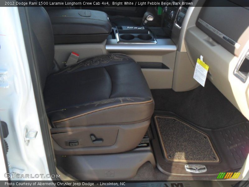 Bright White / Light Pebble Beige/Bark Brown 2012 Dodge Ram 1500 Laramie Longhorn Crew Cab 4x4