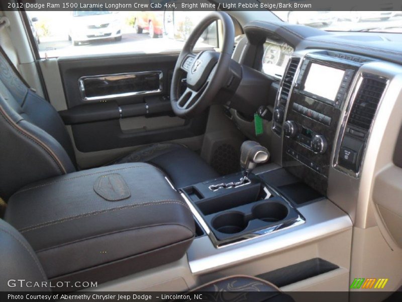 Bright White / Light Pebble Beige/Bark Brown 2012 Dodge Ram 1500 Laramie Longhorn Crew Cab 4x4