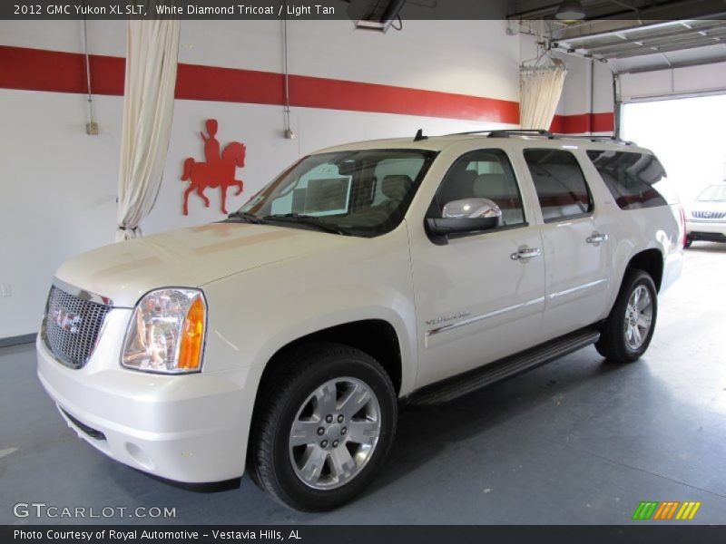 White Diamond Tricoat / Light Tan 2012 GMC Yukon XL SLT