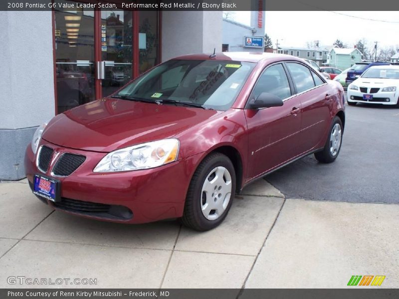 Performance Red Metallic / Ebony Black 2008 Pontiac G6 Value Leader Sedan