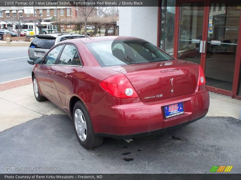 Performance Red Metallic / Ebony Black 2008 Pontiac G6 Value Leader Sedan