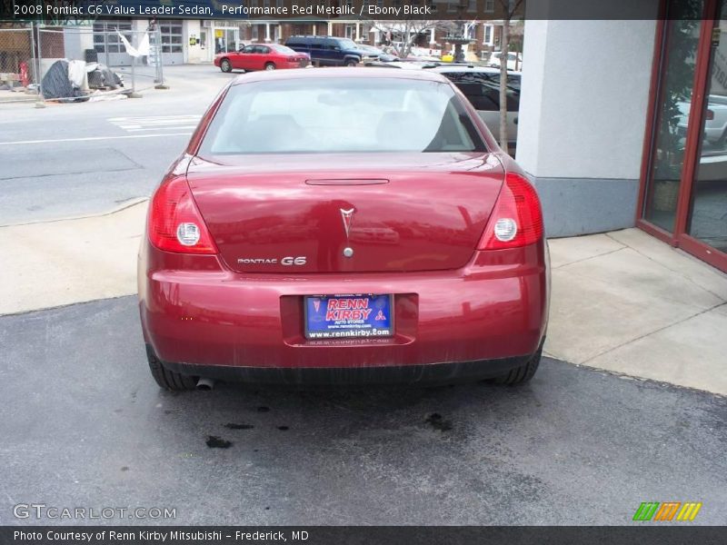 Performance Red Metallic / Ebony Black 2008 Pontiac G6 Value Leader Sedan