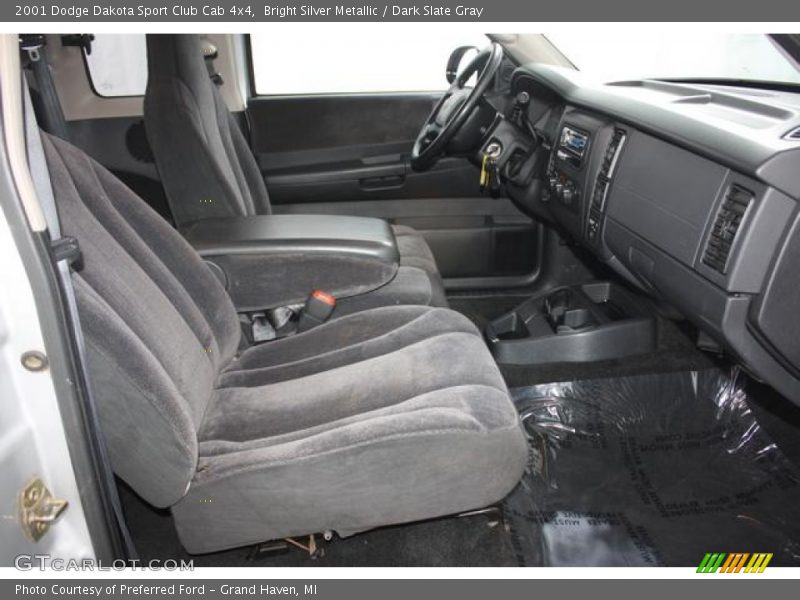 Bright Silver Metallic / Dark Slate Gray 2001 Dodge Dakota Sport Club Cab 4x4