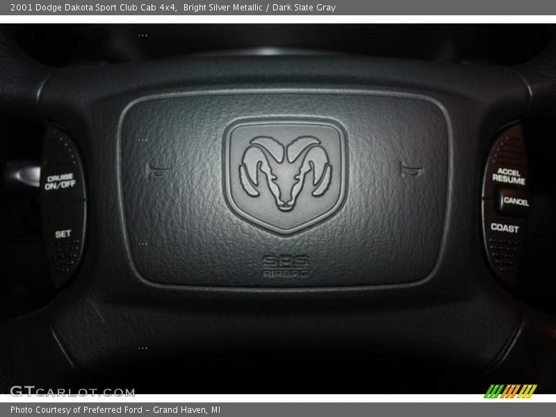 Bright Silver Metallic / Dark Slate Gray 2001 Dodge Dakota Sport Club Cab 4x4