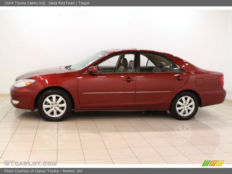 Salsa Red Pearl / Taupe 2004 Toyota Camry XLE