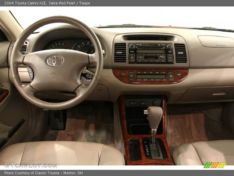 Salsa Red Pearl / Taupe 2004 Toyota Camry XLE