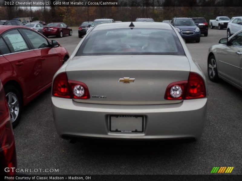 Gold Mist Metallic / Cocoa/Cashmere 2012 Chevrolet Malibu LS