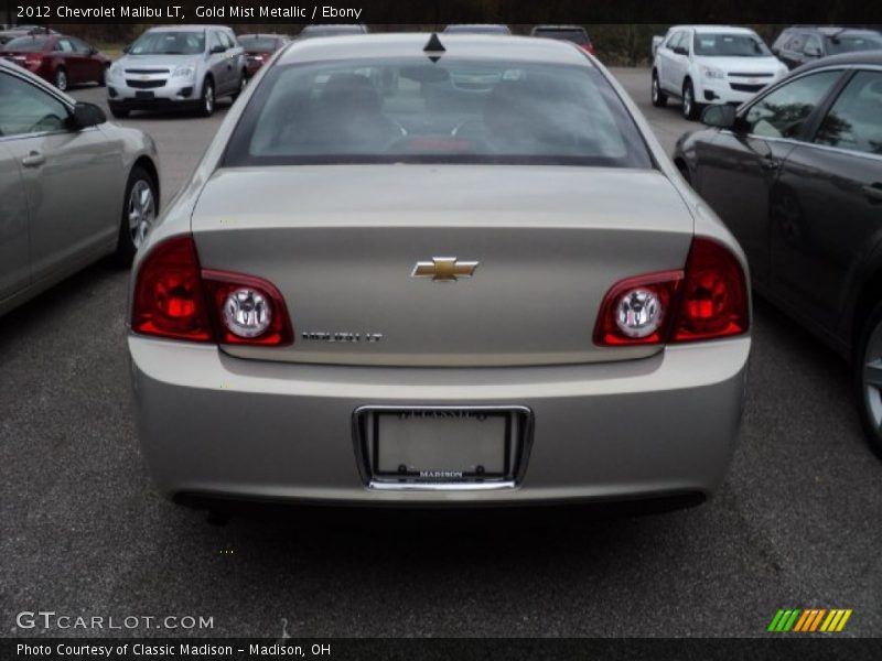 Gold Mist Metallic / Ebony 2012 Chevrolet Malibu LT