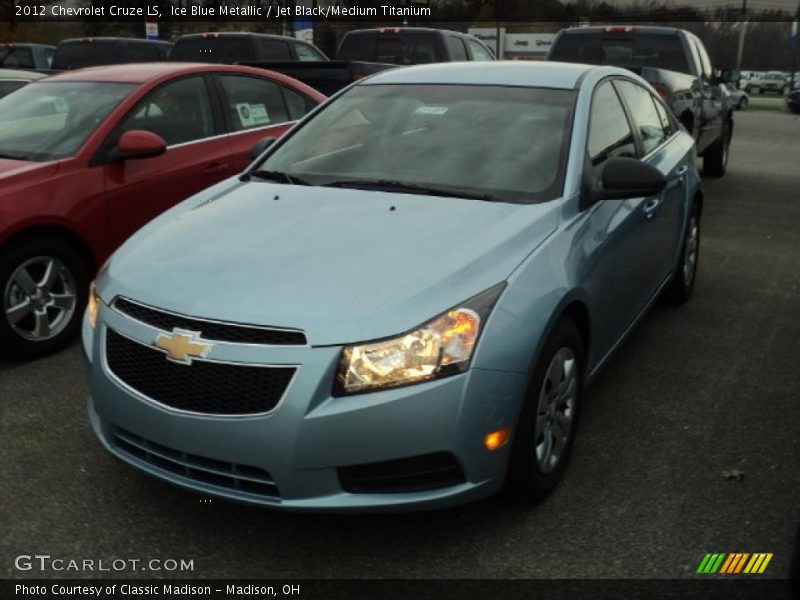 Ice Blue Metallic / Jet Black/Medium Titanium 2012 Chevrolet Cruze LS